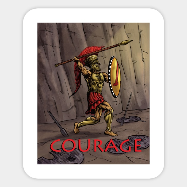 Courage Sticker by blackroserelicsshop@gmail.com